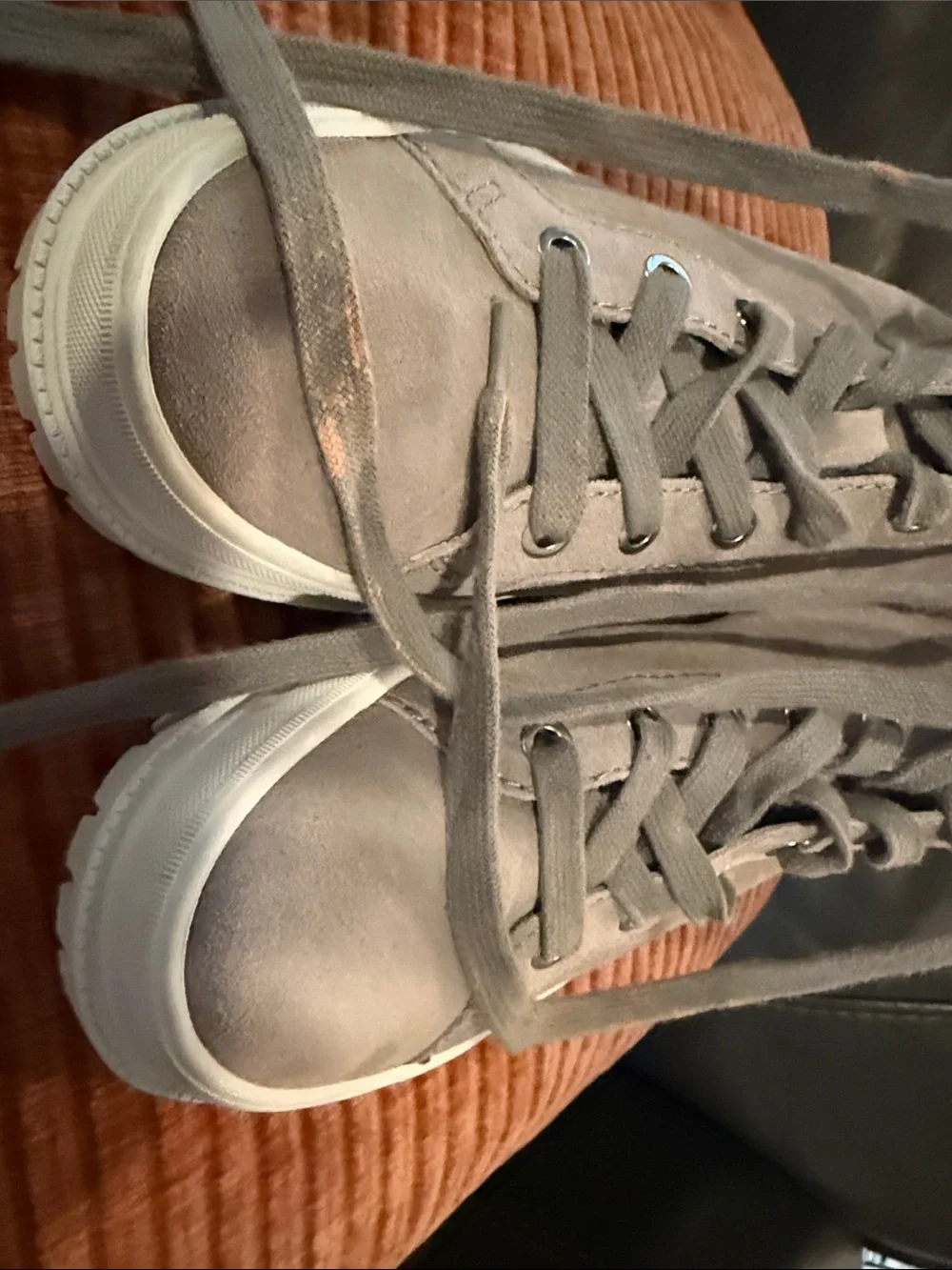 Dolce Vita Gray Suede Platform Lace-Up Sneakers with Side Zippers